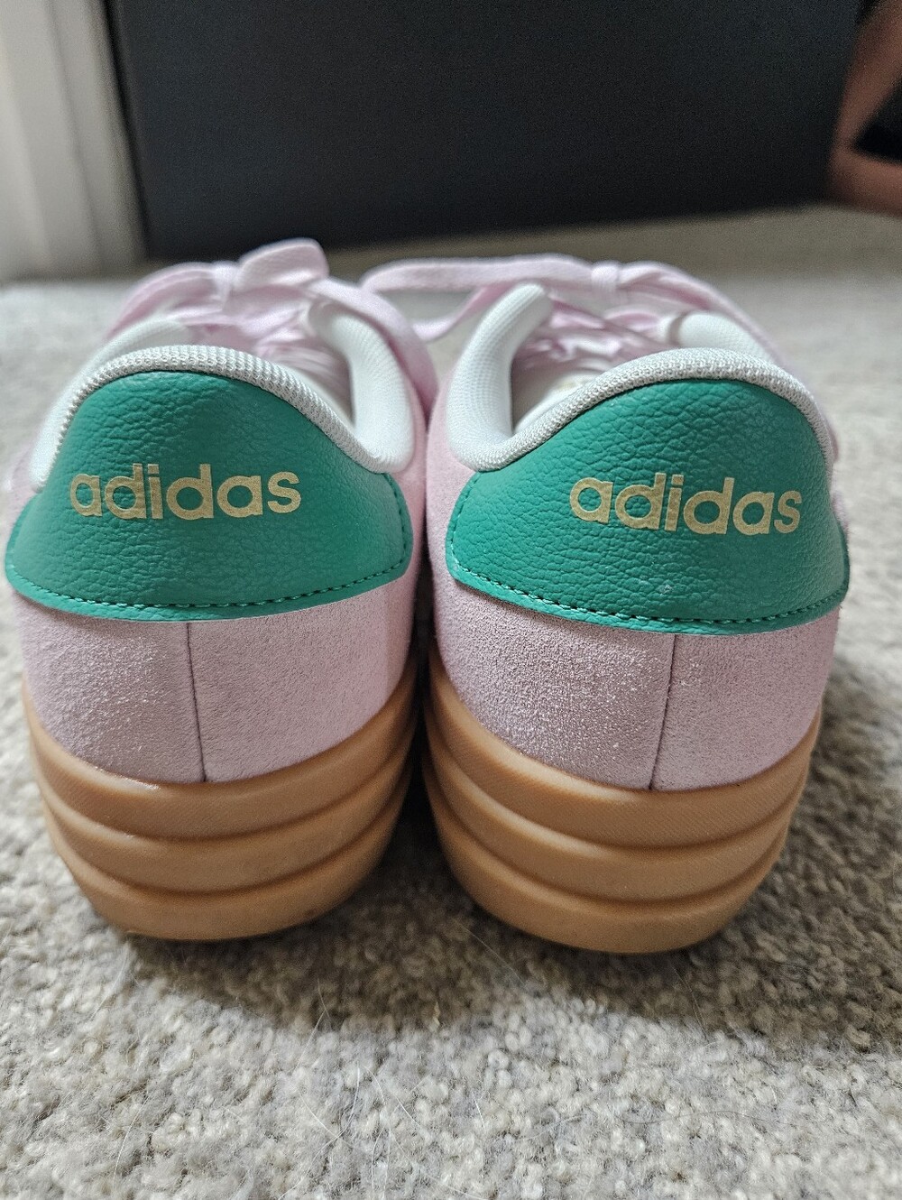 Adidas VL Court Bold Platform Sneaker 8.5 Pink/ Green - Picture 4 of 6
